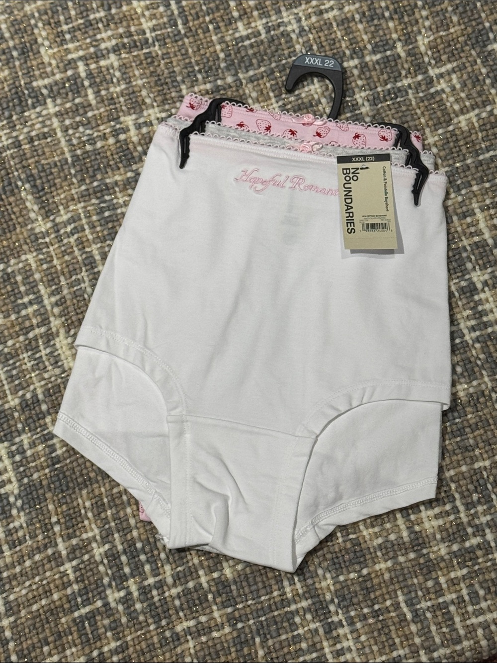 No Boundaries Women's White & Pink High-Waist Panties - 3 Pack